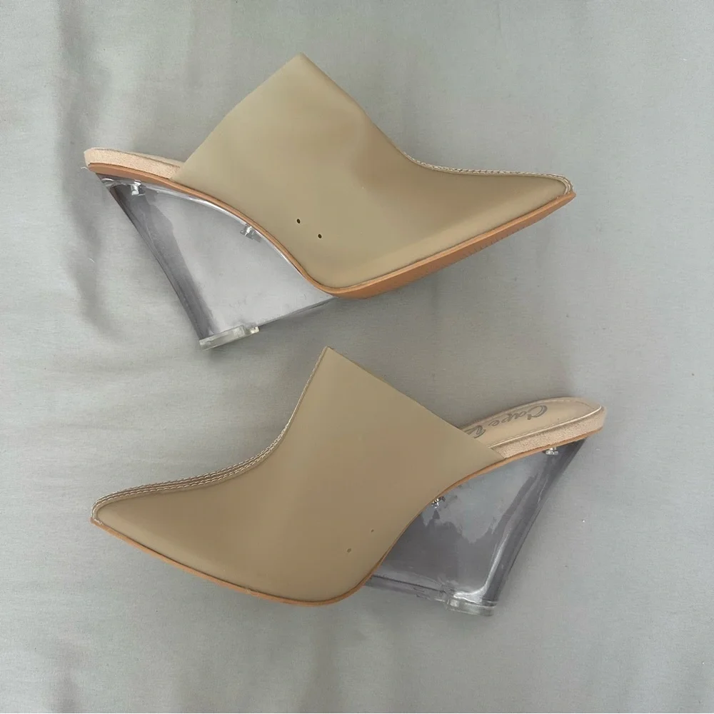 CAPE ROBBIN CARLIE WEDGE MULES